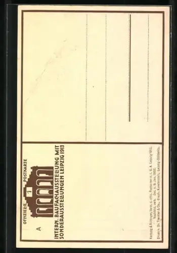 AK Leipzig, Intern. Baufachausstellung mit Sonderausstellungen 1913, Säule