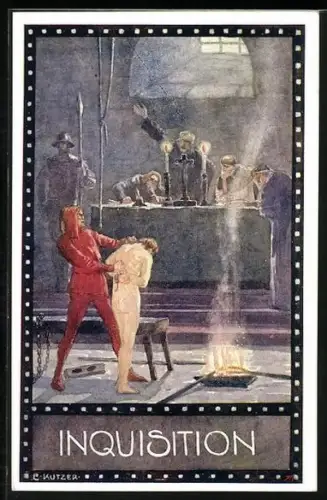 Künstler-AK Ernst Kutzer: ein Gericht der heligen Inquisition