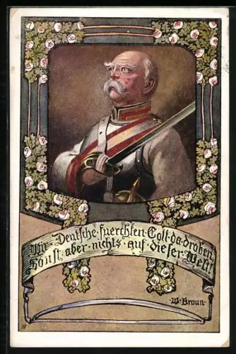 Künstler-AK W. Braun: Portrait von Bismarck