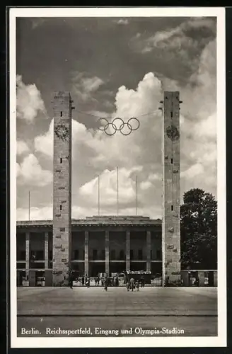AK Berlin, Reichssportfeld, Eingang und Olympia-Stadion