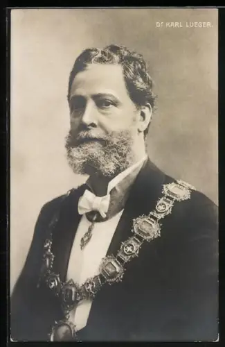 AK Porträt Bürgermeister Carl Lueger mit Amtskette