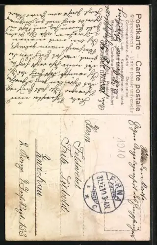 AK Postbote überbringt Briefe