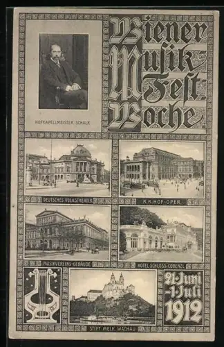 AK Wien, Wiener Musik-Fest-Woche 1912, Deutsches Volkstheater, Direktor Weingartner