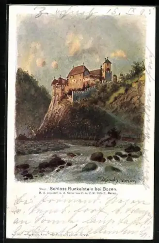 Künstler-AK F.A.C.M. Reisch: Bozen, Schloss Runkelstein bei Bozen