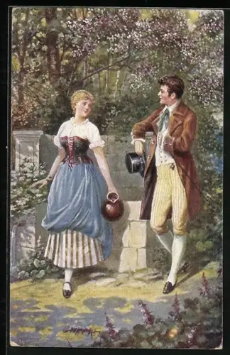 Künstler-AK Fr. Rösler: Hermann und Dorothea I.