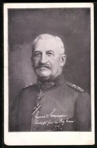 AK Heerführer, Portrait General von Linsingen in Uniform mit Orden Pour le Merite
