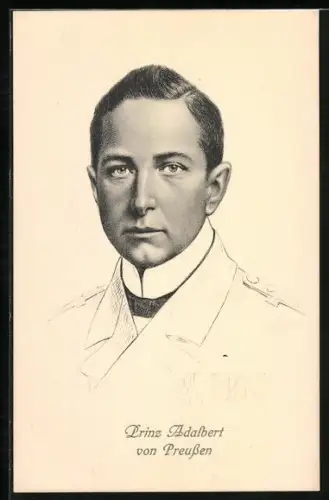 Künstler-AK Prinz Adalbert von Preussen in Uniform portraitiert