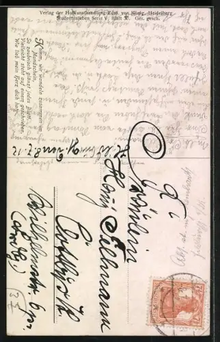 Künstler-AK Georg Mühlberg: Student und Frau spazieren