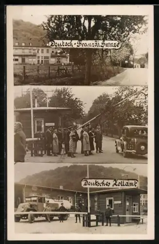 AK Deutsch-Französische Grenze und Deutsches Zollamt