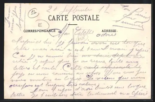 AK Vacqueville, Faubourg de Xermamont avec chariot et vue du village en arrière-plan