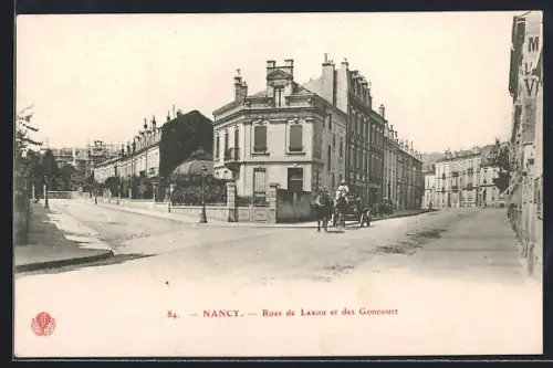 AK Nancy, Rues de Laxou et des Goncourt