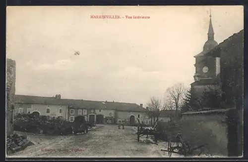 AK Marainviller, Vue intérieure avec l`église et bâtiments environnants