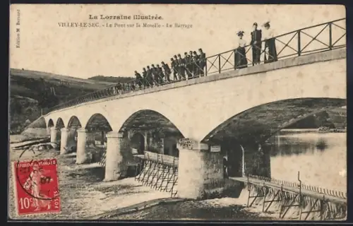AK Villey-le-Sec, Le Pont sur la Moselle, le Barrage