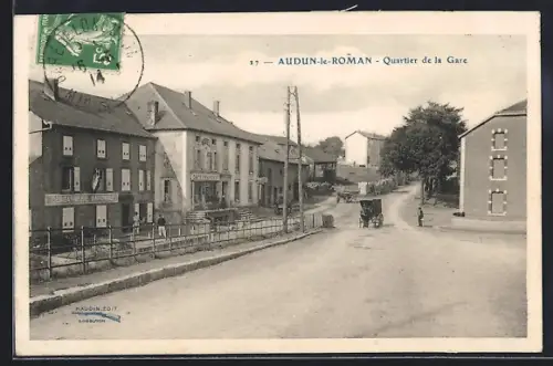 AK Audun-le-Roman, Quartier de la Gare