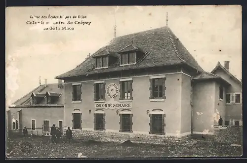 AK Crépey, Colonie scolaire vue de la Place