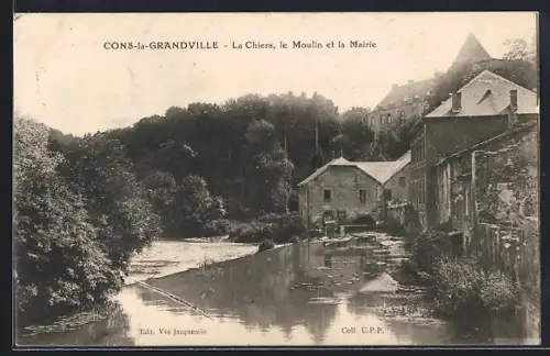 AK Cons-la-Grandville, La Chiers, le Moulin et la Mairie
