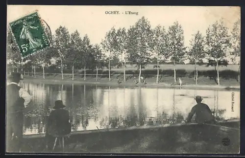 AK Ochey, L`Étang avec des personnes se relaxant au bord de l`eau