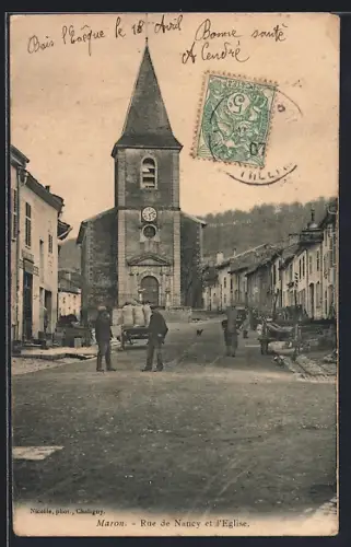AK Maron, Rue de Nancy et l`Église