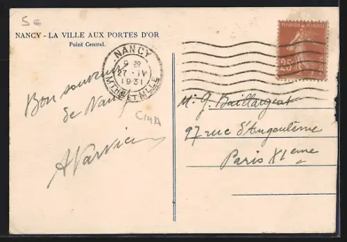 AK Nancy, Point Central animé avec passants