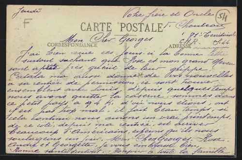 AK Moncel, Vue intérieure de la rue principale avec enfants et passants