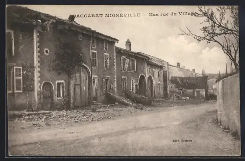 AK Baccarat Mignéville, Une rue du Village