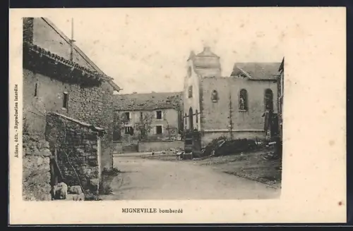 AK Migneville, Migneville bombardé