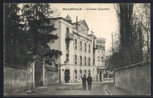 AK Malzéville, L`Institut Jacquemin avec allée bordée d`arbres
