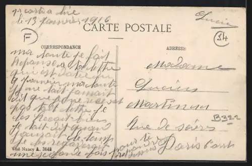 AK Merviller, Place de la Croix-Jean-de-France