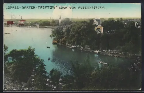 AK Berlin-Treptow, Spree-Garten, Blick vom Aussichtsturm