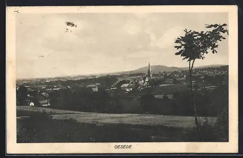 AK Oesede, Ortsansicht mit Kirche und Umgebung