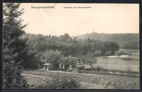AK Georgsmarienhütte, Forsthaus, Aussichtsturm