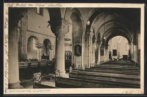 AK Wunstorf, Stiftskirche Innenansicht