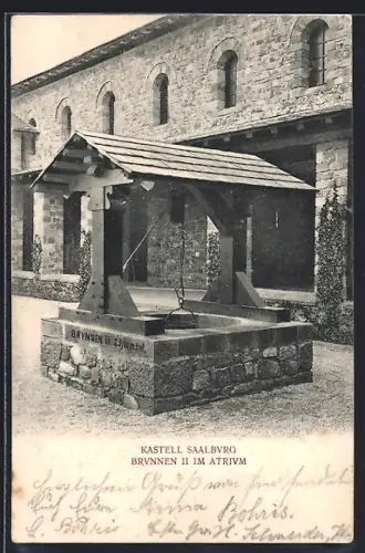 AK Kastell Saalburg, Brunnen II im Atrium