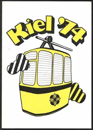 AK Kiel, Weipert-Gondelbahn, 1. innerstädtische Gondelbahn 1974