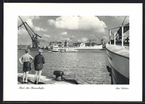 AK Kiel, Am Binnenhafen, Schiffe, Werften, Hafenanlagen