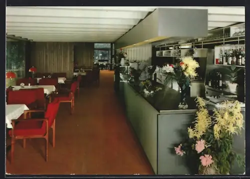 AK Eckernförde, Café-Restaurant Stadthalle, Innenansicht