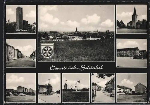 AK Osnabrück-Schinkel, Kirche, Strassenansichten, Wohngebäude