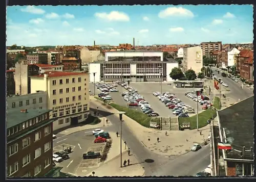 AK Flensburg, Stadttheater, Parkhaus, Hotel Flensburger Hof