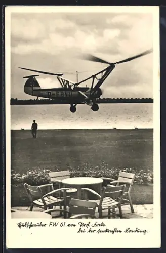AK Hubschrauber FW 61 v. Prof. Focke bei der senkrechten Landung, Unsere Luftwaffe