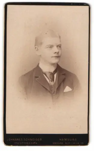 Fotografie Johannes Schneider, Hamburg, Grosse Bleichen 30, Heinrich Wille mit Kravatte