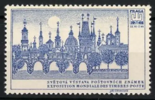 Reklamemarke Praga, Svetová Výstava Postovních Známek 1968, Skyline von Prag