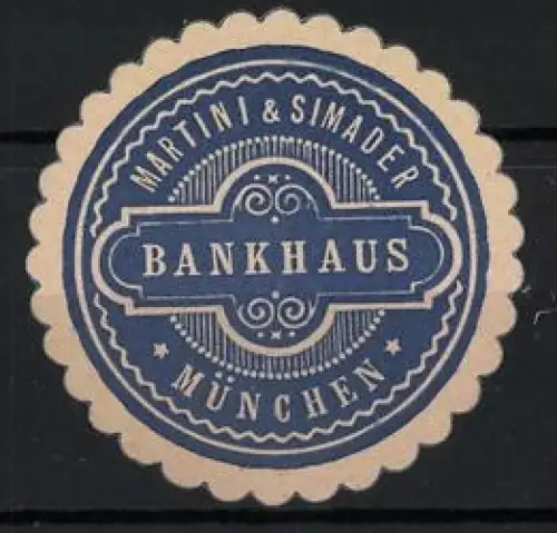 Reklamemarke München, Martini & Simader Bankhaus, Emblem
