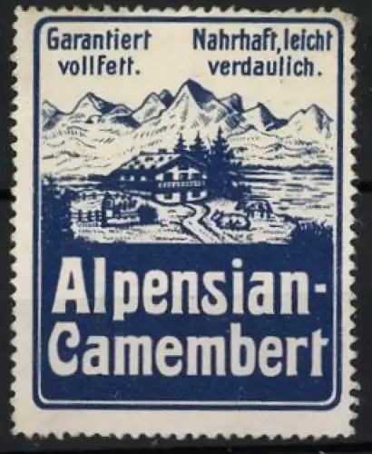 Reklamemarke Alpensian-Camembert, Alpenlandschaft