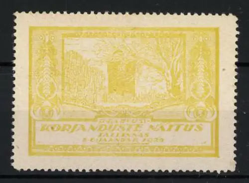 Reklamemarke Tallinn, Korjanduse Näitus 1920, Gebäude und Bäume