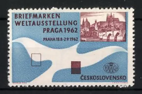 Reklamemarke Prag, Briefmarken-Weltausstellung 1962, Stadtansicht