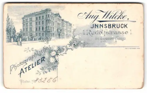 Fotografie Aug. Wilcke, Innsbruck, Rudolfstrasse 1, Ansicht Innsbruck, Blick zum Atelierhaus