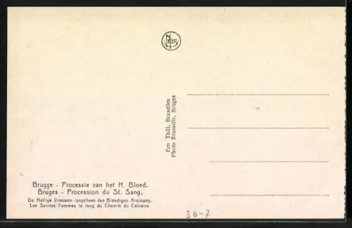 AK Bruges, Procession du St. Sang, Les Saintes Femmes le long du Chemin du Calvaire