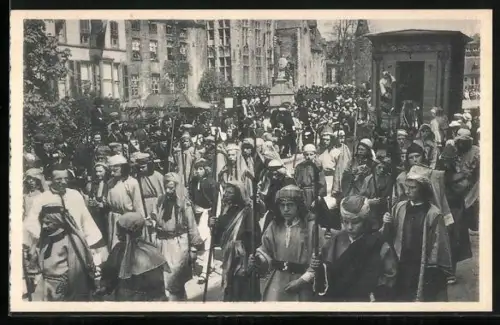AK Bruges, Procession du St. Sang, Le Char du Repos Pascal chez les Israelites