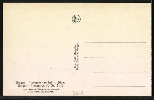 AK Bruges, Procession du St. Sang, Jésus parmi les disciples