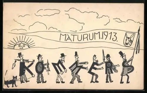 AK Mainz, Maturum 1913, Kommers